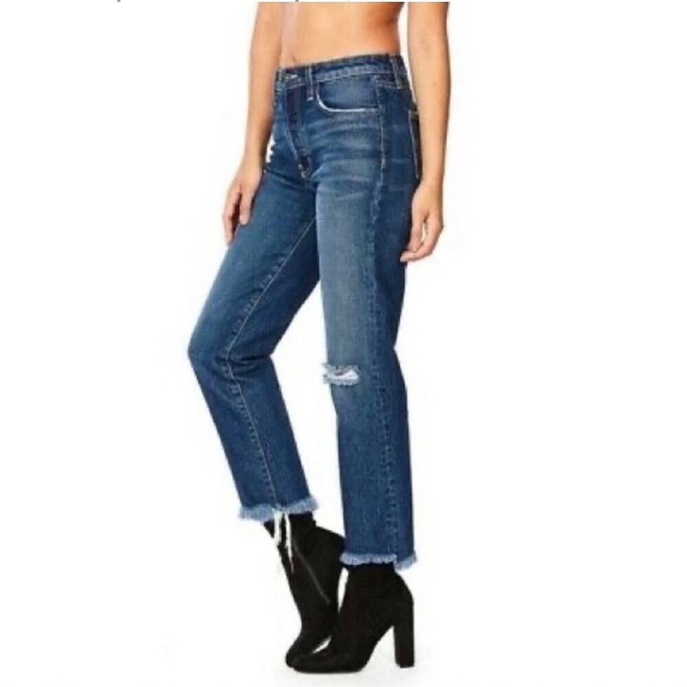 NWT LF Carmar Percy Distressed Raw Hem boho Ankle Jeans sz 28